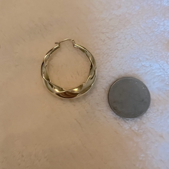 Vintage Mom Jordon .925 Gold Vermeil Hoops - Picture 8 of 8